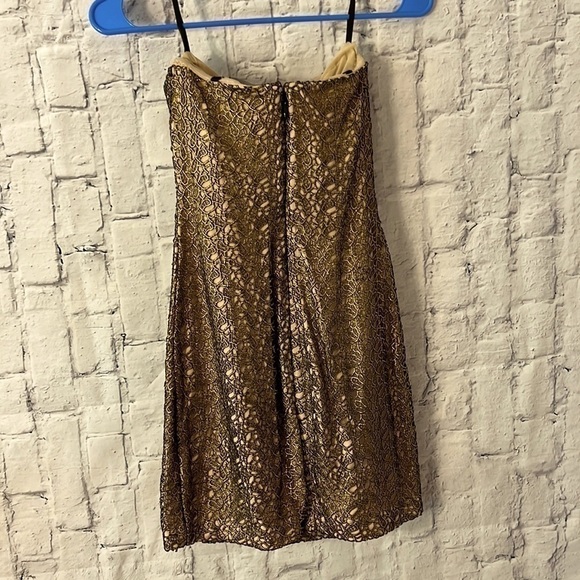 𝅺gold and Tan Strapless Dress . - Picture 4 of 9